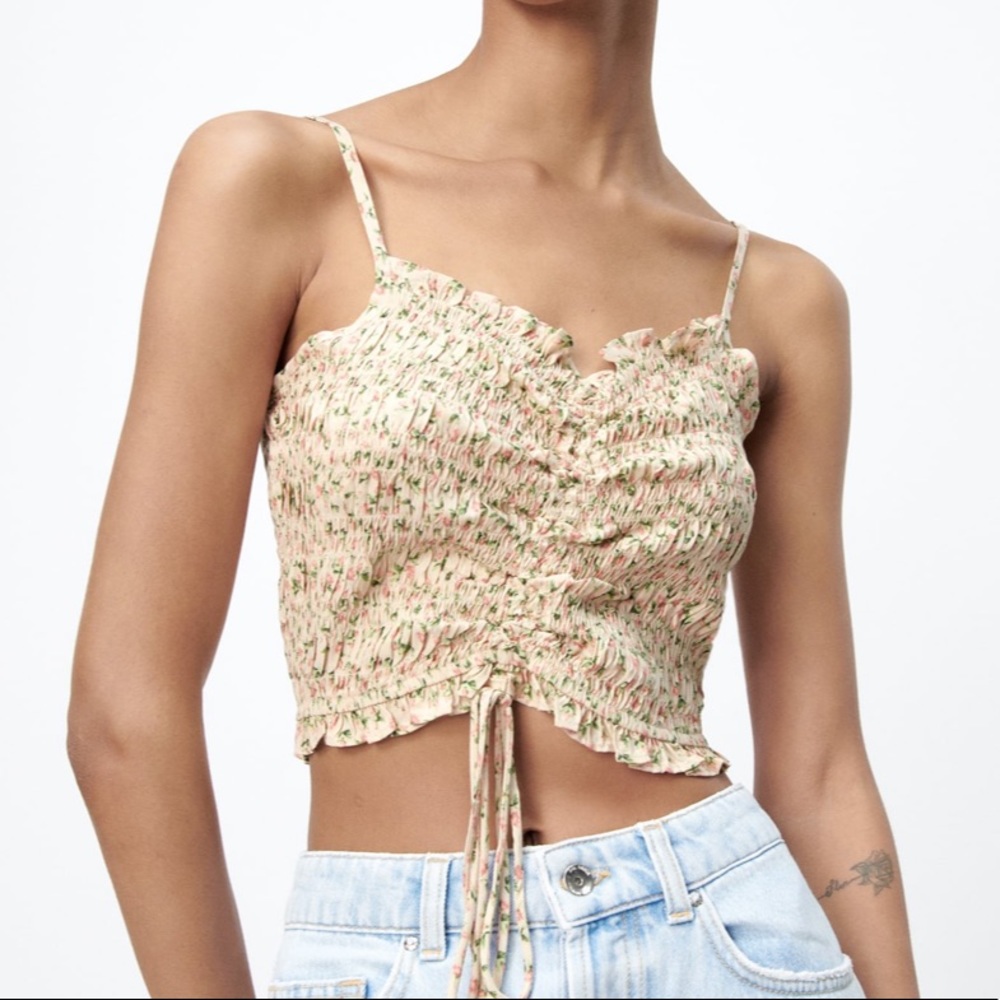 Floral Crop Top NWT Large